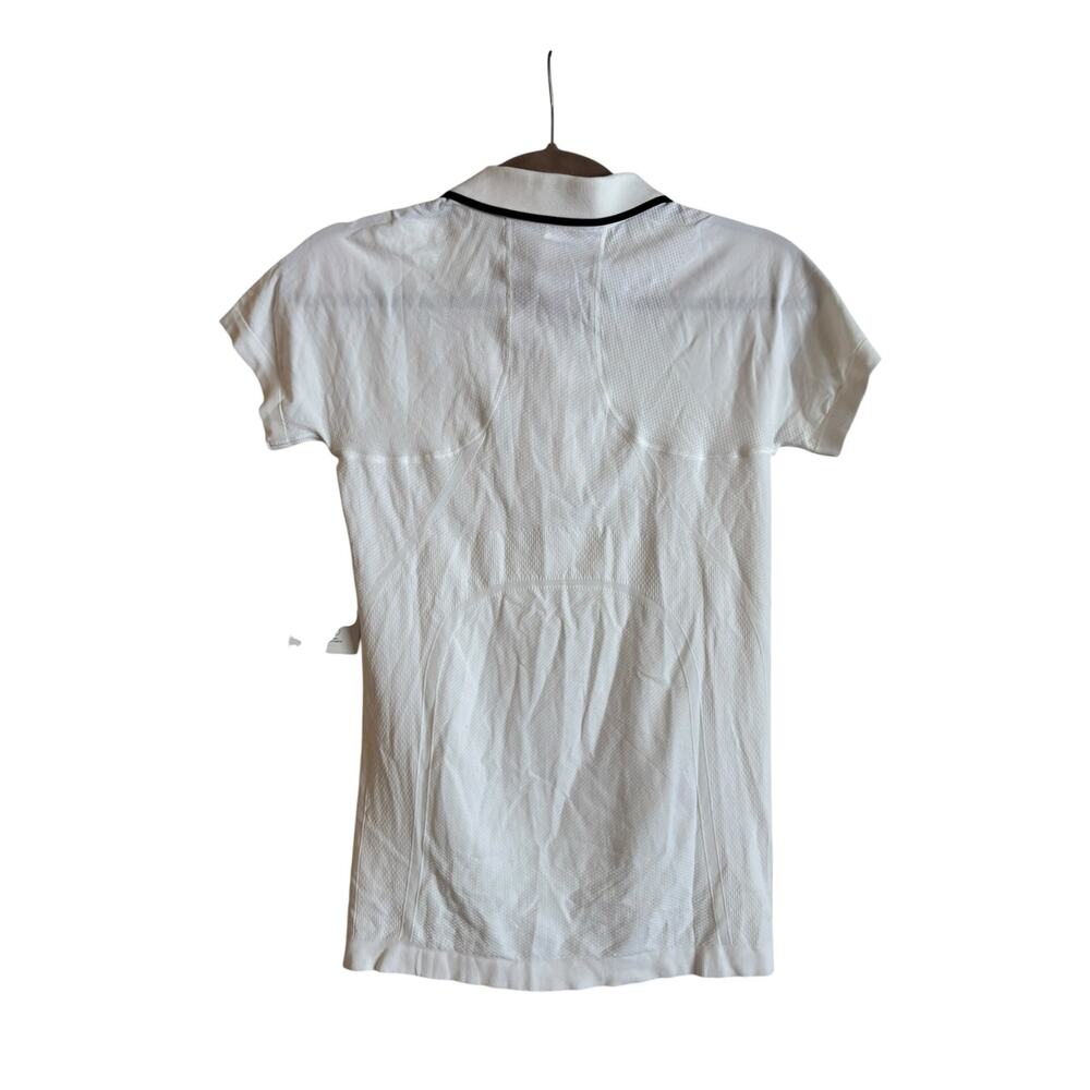 NWT Athleta Momentum Polo Tee White Seamless Top Small Golf Tennis Shirt - Picture 2 of 6